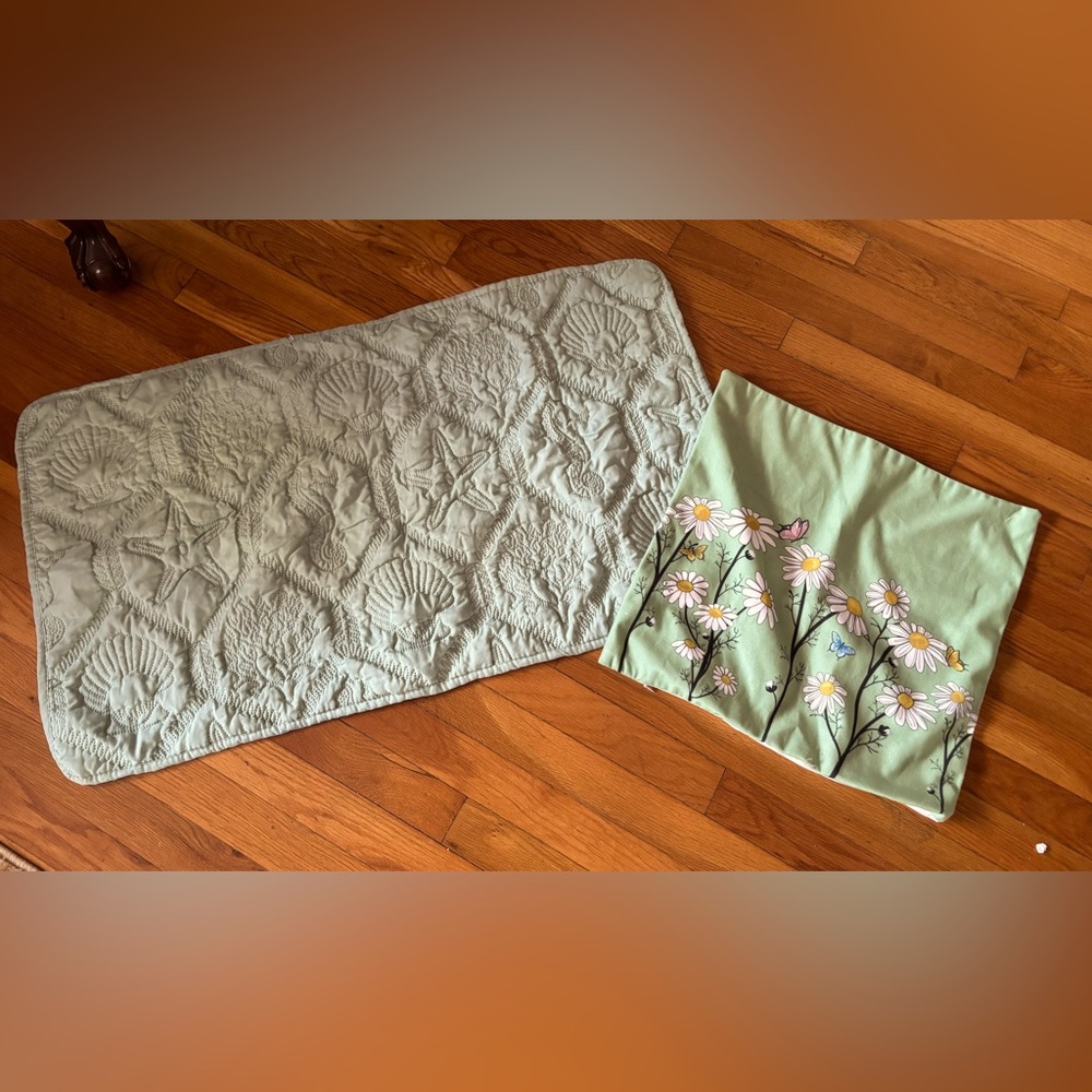 Sea fom Green Quilted King pillow sham and pillow cover